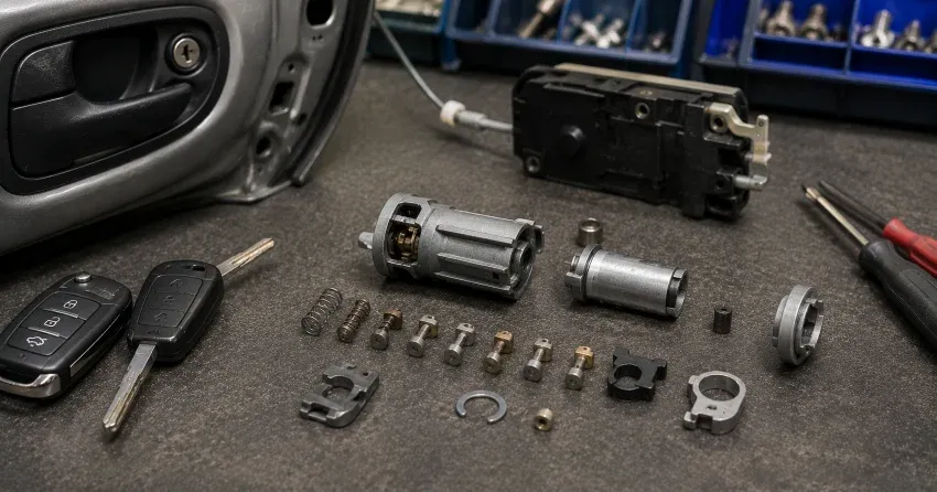 technician testing a car key fob during Car Lock Repair Guildwood, Scarborough