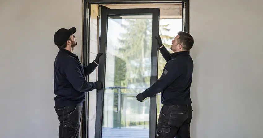 new glass panel being fitted into door frame in Maryvale, Scarborough