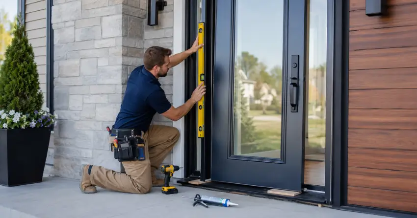 glass outside door installation with energy-efficient double-pane glazing in Ionview, Scarborough
