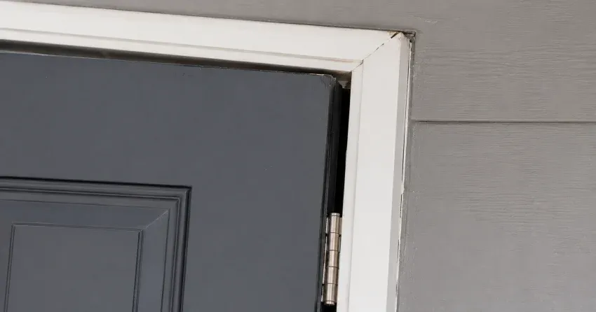 technician tightening a loose door hinge in Morningside, Scarborough