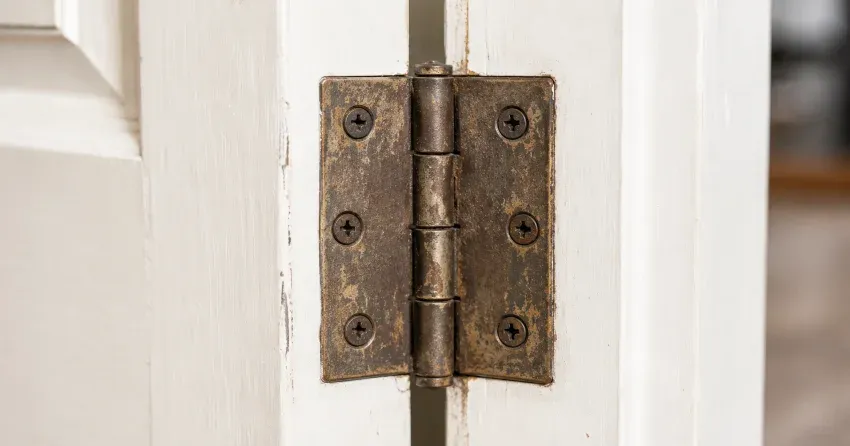 technician adjusting a sagging door hinge in Woburn, Scarborough